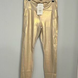 NWT Fabletics Shimmering Gold Leggings